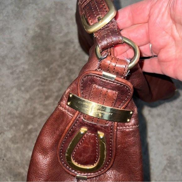 B. Makowsky Brown Leather Shoulder Bag Tote Purse - Picture 15 of 15